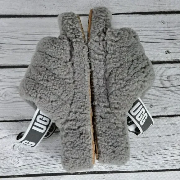 UGG Australia Fluff Yeah Women's Size 5 US Gray Slide Slingback Sandals - Picture 7 of 10